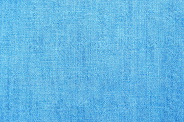 Closeup of cotton mixed with polyester fabric in light blue and turquoise tone for textile texture...