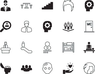 people vector icon set such as: mark, hall, shop, steps, security, relaxation, client, restaurant, restroom, corporate, lady, corridor, escalators, shoe, interface, passage, back, blue, patio, seat