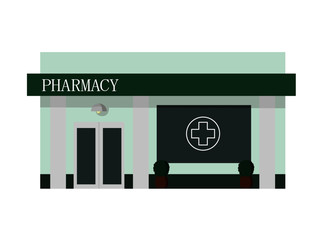 pharmacy building vector illustration on white background