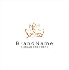 Lotus Yoga Logo Design Inspiration . Meditation Lotus Yoga Logo Design