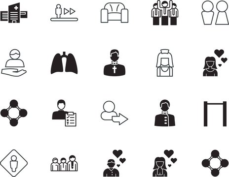 people vector icon set such as: loo, seating, patient, client, housekeeping, voting, closet, brush, nurse, boss, clients, adult, staff, lavatory, staircase, barbell, image, customers, mall, bar