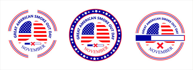 Great American Smoke Out Day is organized on the third Thursday of November in USA.