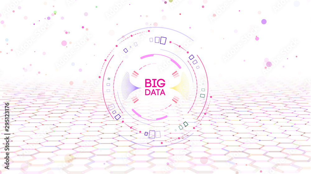 Poster eps 10. big data analytics concept. information technology connection structure. big data visualizat