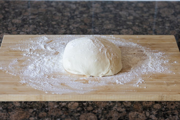 flour and pizza dough