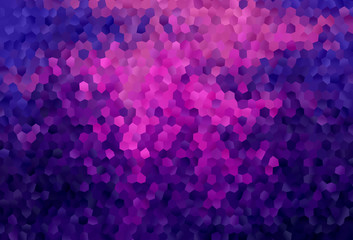 Obraz premium Dark Purple vector pattern with colorful hexagons.