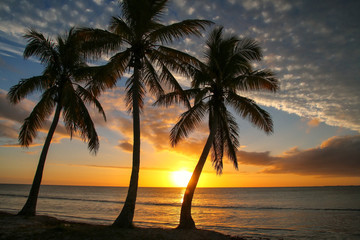Plakat Sunset over Ouvea lagoon on Ouvea Island, Loyalty Islands, New Caledonia