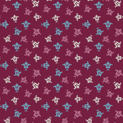 Classical decorative Victorian floral seamless pattern. Purple color.