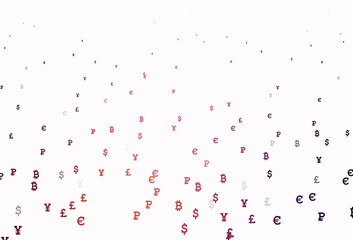 Obraz premium Jasnoróżowy, żółty szablon wektor z walutą.