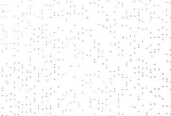 Fototapeta na wymiar Light Purple vector pattern with Digit symbols.