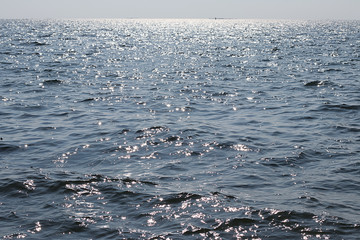 Close up sea water with reflection for background