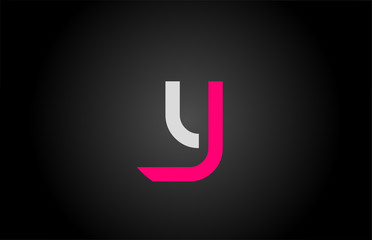 white pink alphabet letter y logo icon design - obrazy, fototapety, plakaty