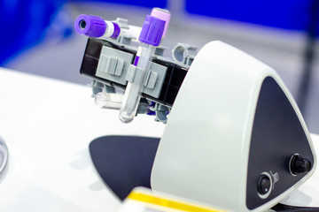 Close-up of test tube mixer.