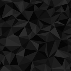Black abstract mosaic background. Triangular layout. Modern abstract illustration with triangles. Triangle seamless pattern for your banner