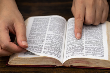 Fototapeta premium Women reading the Holy Bible.,Reading abook.