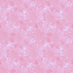 Pink flowers openwork seamless background. Hand watercolor illustration. Design for Wallpaper, fabric and other things