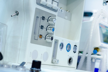Close-up of anesthesia machine in the hospital