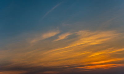 Beautiful sunset sky tropical clouds