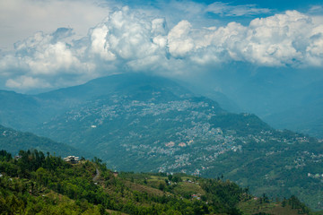 Fototapeta na wymiar Gangtok city seen from ravangla,Sikkim,India