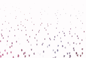 Light Pink, Red vector background with financial symbols.