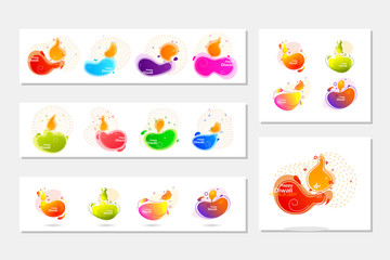 Abstract Diwali diya header set