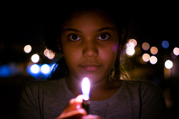 girl with a candle