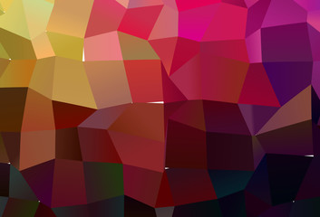 Dark Pink, Yellow vector polygon abstract background.