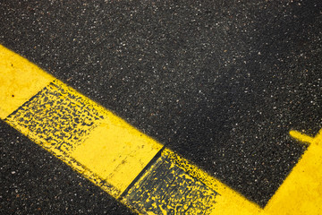 yellow lines on the road