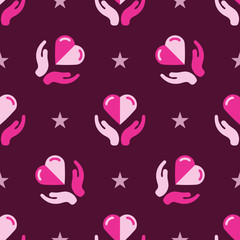 Hands holding heart pattern