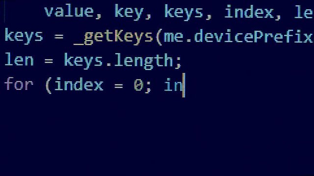 Words of the encrypted code in a close up
