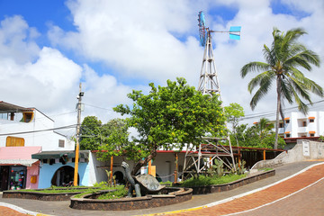 Avenida Charles Darwin in Puerto Ayora on Santa Cruz Island, Galapagos National Park, Ecuador