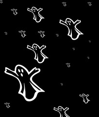 spirits halloween black white background