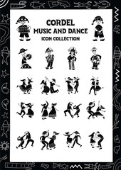 Fototapeta na wymiar illustration of cordel style music and dance performances