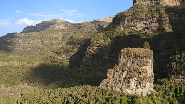 Aerial Shot Of Simien Mountains And Cliffs In Ethiopia