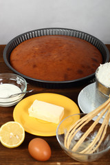 Baked Cake in Cake Pan. Series - Making Sour Cream Lemon Cake.
