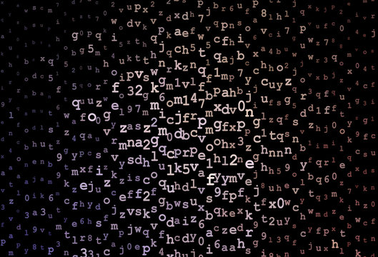 Dark Purple, Pink vector layout with latin alphabet.