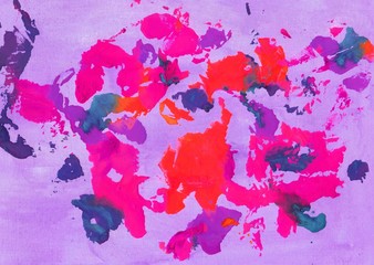 Imprints of ink. Randomly colorful spots. Abstract background.