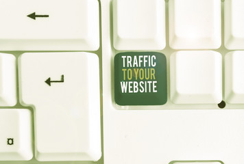 Conceptual hand writing showing Traffic To Your Website. Concept meaning Lifeblood of online...
