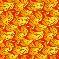 seamless autumn leaf pattern and background vector illustration