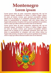 Flag of Montenegro, Montenegro. Template for award design, an official document with the flag of Montenegro. Bright, colorful vector illustration.