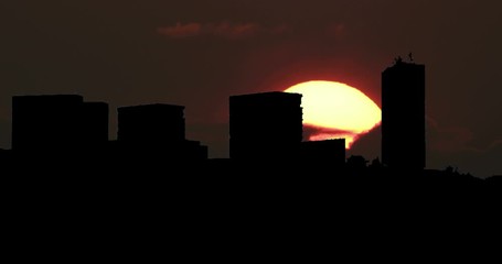 Moonrise Sunrise Sunset Silhouette Time Lapse