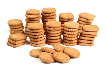 Biscuit Assorted. Isolated on white background.