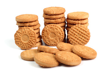 Biscuit Assorted. Isolated on white background.