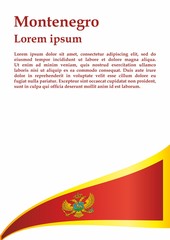 Flag of Montenegro, Montenegro. Template for award design, an official document with the flag of Montenegro. Bright, colorful vector illustration.