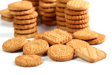 Biscuit Assorted. Isolated on white background.