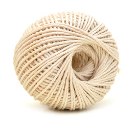 ball of twine on a white background