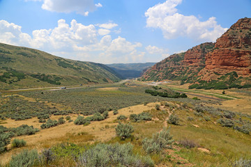 Looking west in Echo Canyon, Utah