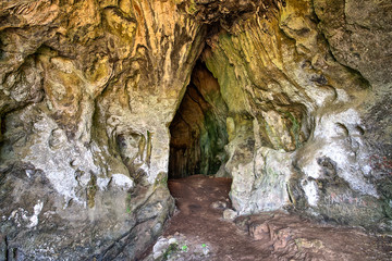 Blick in die Höhle von Nestor, Navarino, Peloponnes, Griechenland