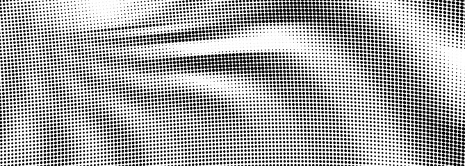 Abstract monochrome halftone. Chaotic waves vector pattern