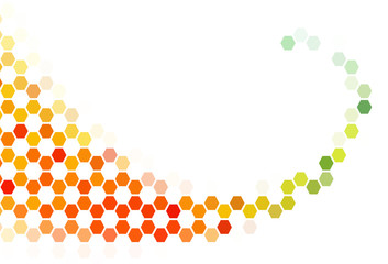 Light Pink, Blue vector background with set of hexagons.