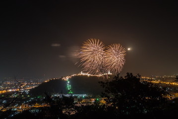 Night phetchaburi firework.